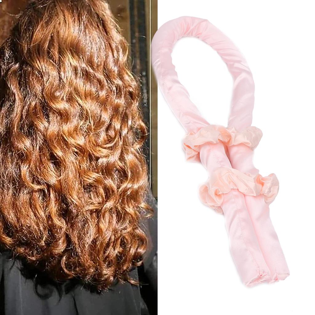 Heatless Hair Curlers No Heat Curls Headband DIY Natural Sleeping Hair Curling Styling Tool Pink