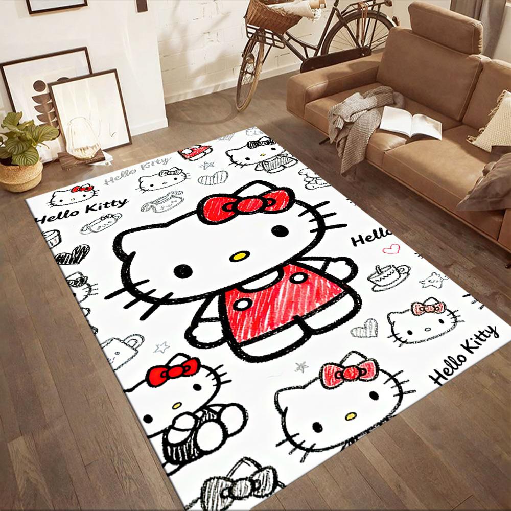 Hello Kitty Party Square rugs are a great choice for living rooms, bedrooms, home décor, and as gifts.