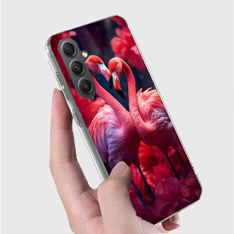 Flamingo Love Phone Case for Samsung A16 A26 A36 A56 A17 A37 A57 A07 A06 A02S A03 A04S A05S Galaxy Note 20 10 A50S A71 A51 A31 A