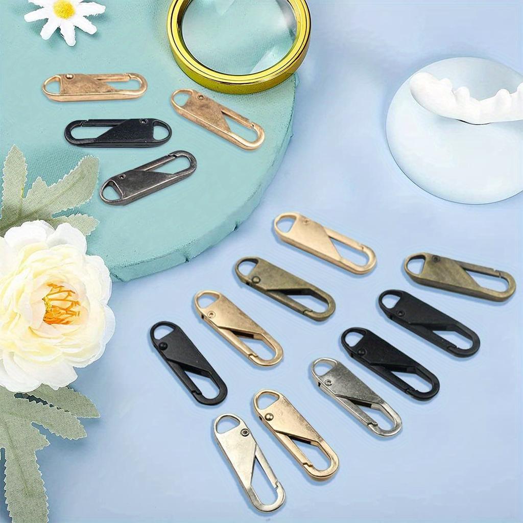 5pcs Zipper Pull Replacement Metal Zipper Pull Detachable Zipper Pull Tabs Detachable Zipper Repair for Luggage, Clothing