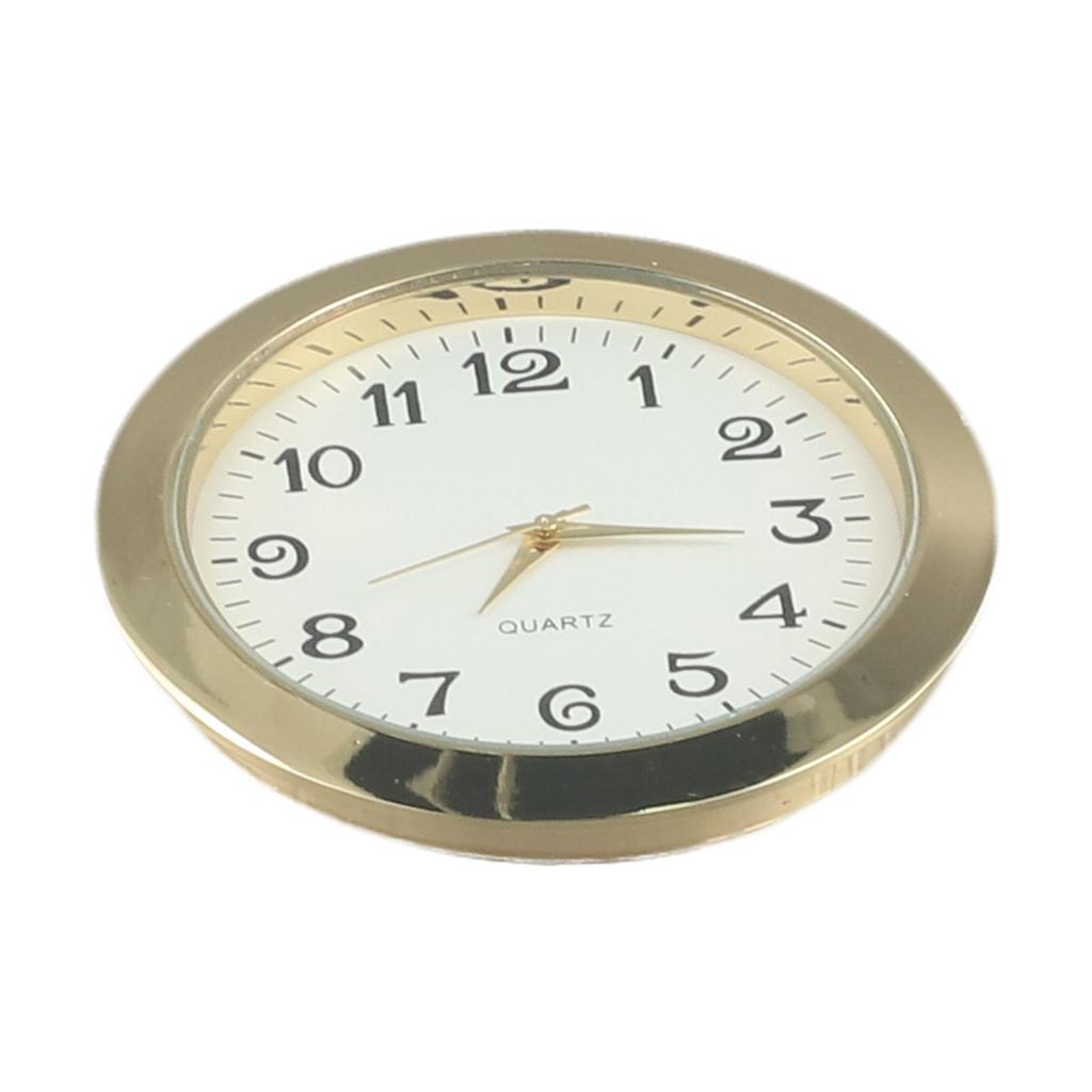 Back 45mm Quartz Movement Clock Craft Clock Insert Scratch-Resistant Lens Silver Tone Bezel Stainless Steel Back