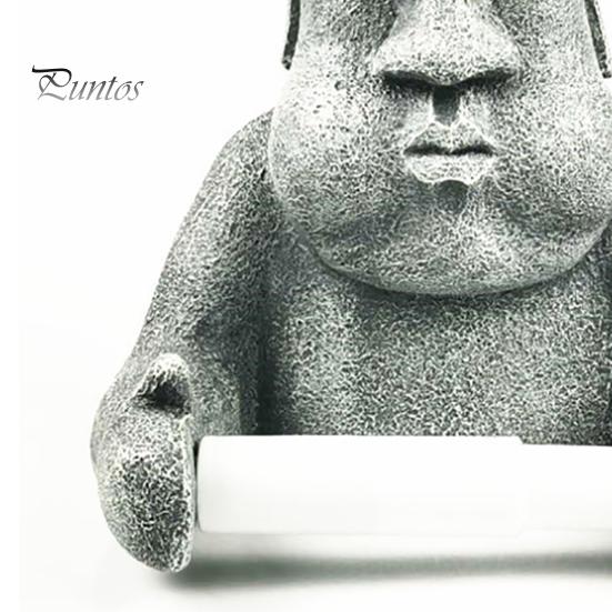 Držák na ubrousky Velikonoční ostrov Moai Design Nástěnný stojan na toaletní papír v roli Odolné úložné potřeby do koupelny