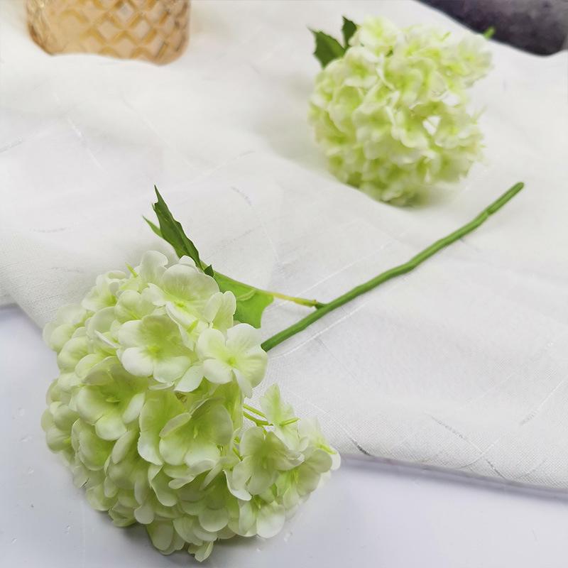 Realistic Hydrangea Single Head Fabric Flower for Dining Table Decor