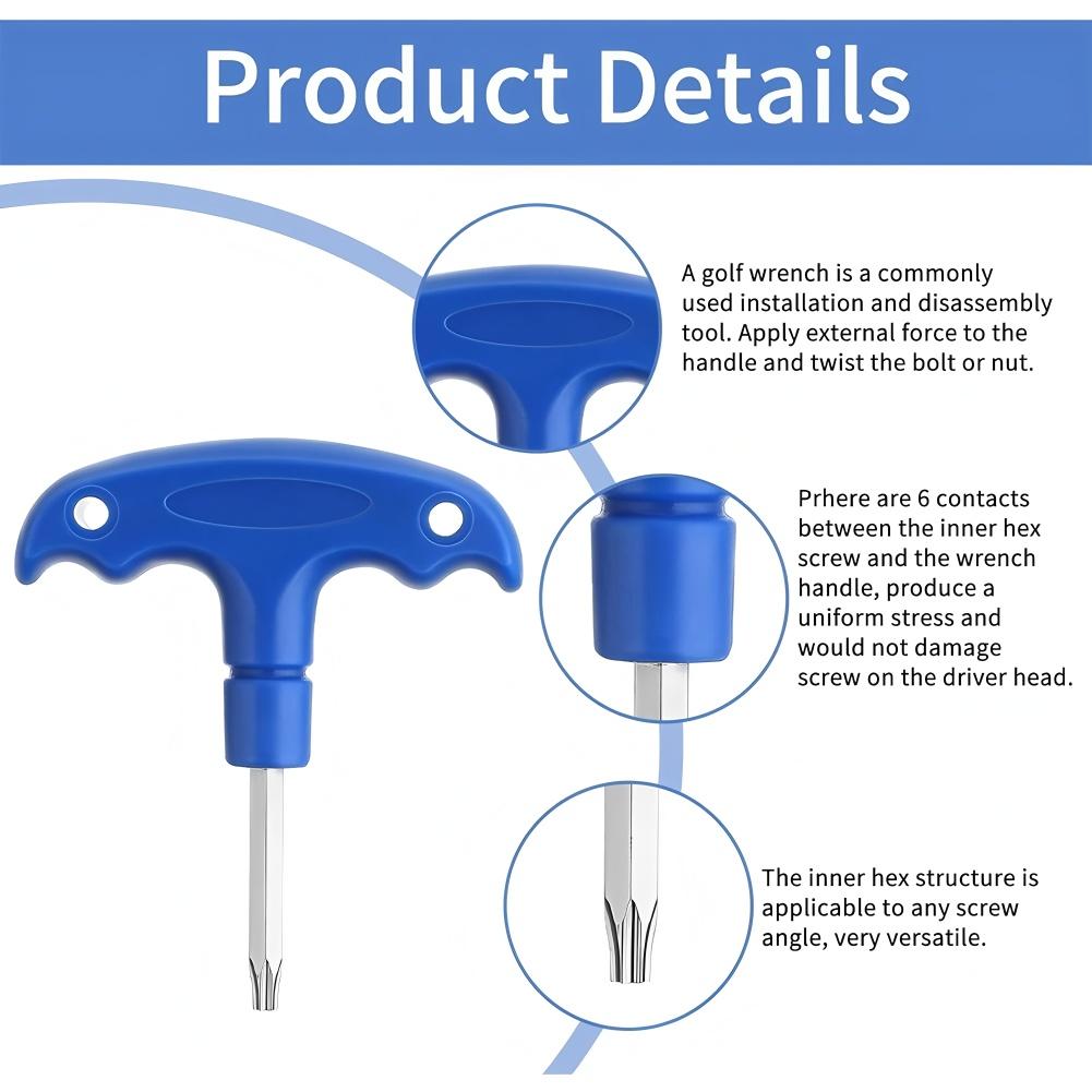 T11 Golf Club Wrenches Tools with Plastic Handle Golf Torque Wrench Golf Head Adjustment Tool Golf Club Driver Torque Tool