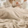 6 Layer Beige Cotton Blanket Foldable Swaddle Blanket Breathable Cotton Infant for Bed Sofa Cover Travel Blanket