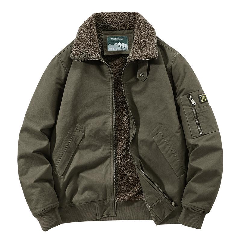 

Зимнее хлопковое пальто для мужчин с бархатной утолщенной хлопковой курткой для мужчин с капюшоном из овечьего бархата для мужчин большого размера рабочая хлопковая куртка M