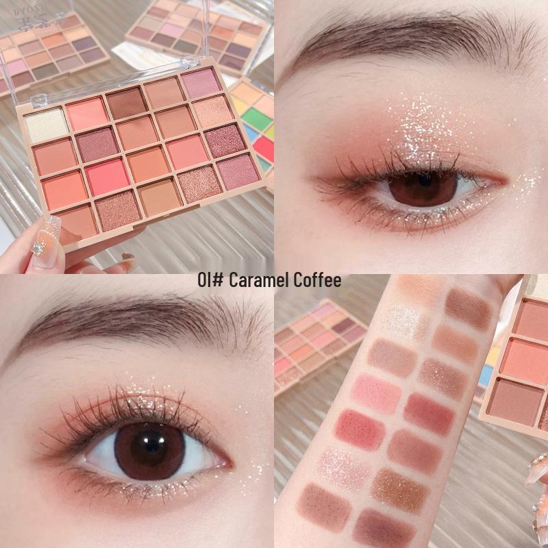 Versatile Multi-Color Eyeshadow Palette: Contour, Highlight & Matte Shimmer Earth Tones