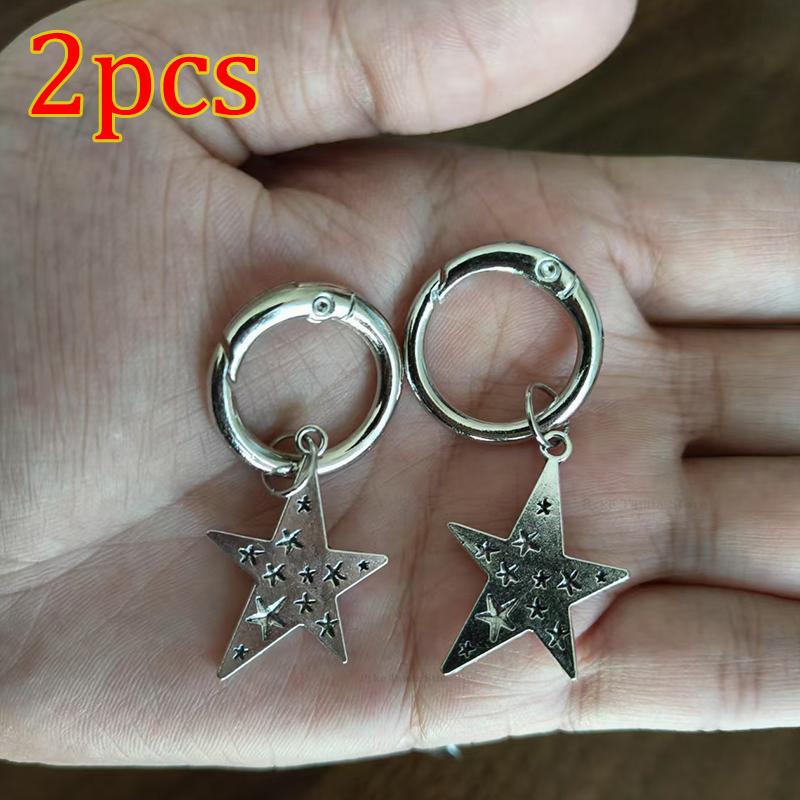 2 Stück Legierung Pentagramm Schuhzubehör Kreativ Glocke Gabel Anhänger DIY Hängend Party Schmuck Karabinerhaken Schuhschnallen Dekoration