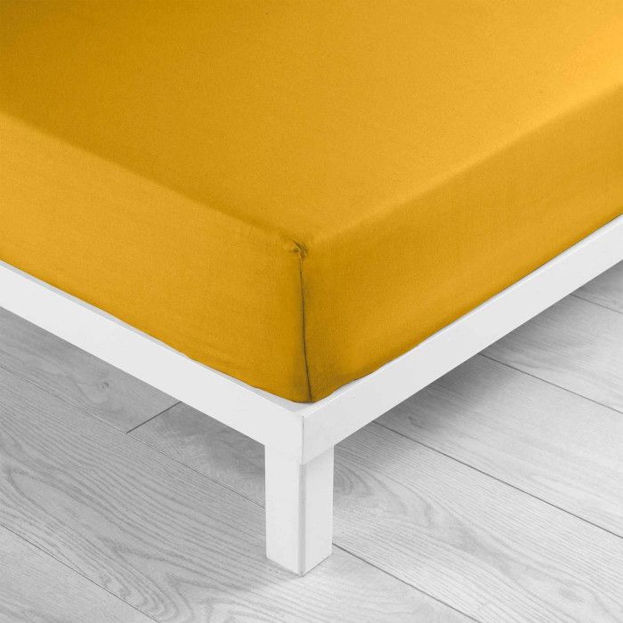 Drap housse "lina" 90x190cm curry