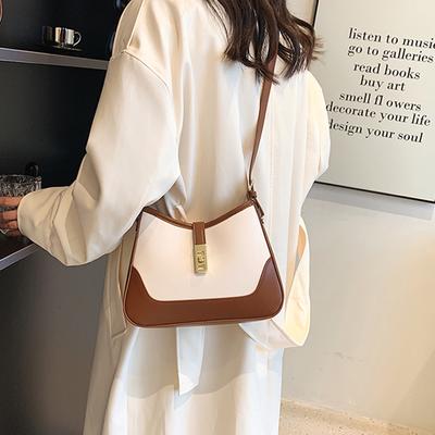 Luxus-Designer-Damen-Einzel-Schulter-Unterarmtasche, kontrastierende Farbe, vielseitige Umhängetaschen, französische Mode, vielseitige Handtasche