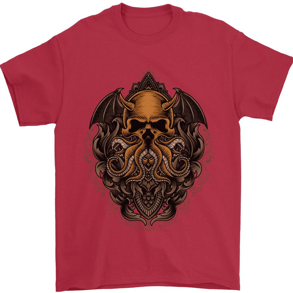 Cthulhu Octopus Kraken Devil Skull Demon Unisexs TShirt 100 Cotton S