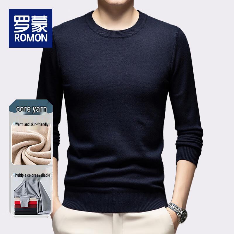 Romon Men's Round Neck Warm Knit Sweater WLL202