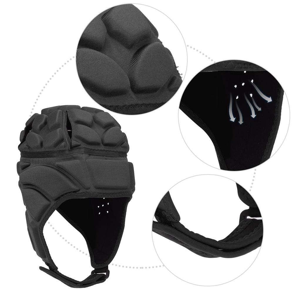 Professioneller Fußball Baseball Sporthelm Rugby Torwart Rollschuhmütze Kopfschutz Schutz Schwarz L