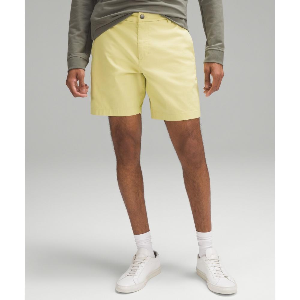

Lululemon Commission Classic Fit Short 7 Oxford Finch Yellow White 31