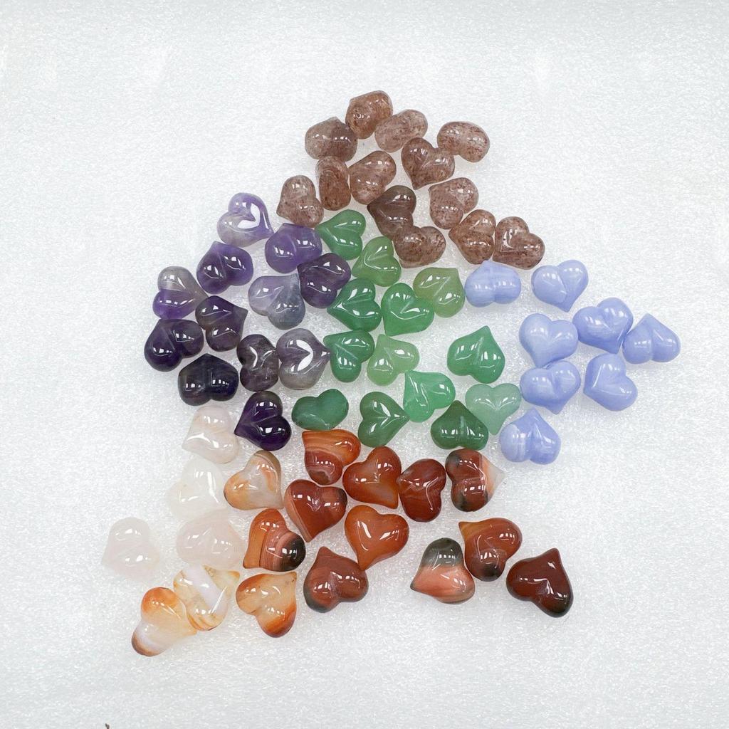 Natural Crystal Heart Beads: Multiple Styles for DIY Jewelry - Necklace & Bracelet Accessories