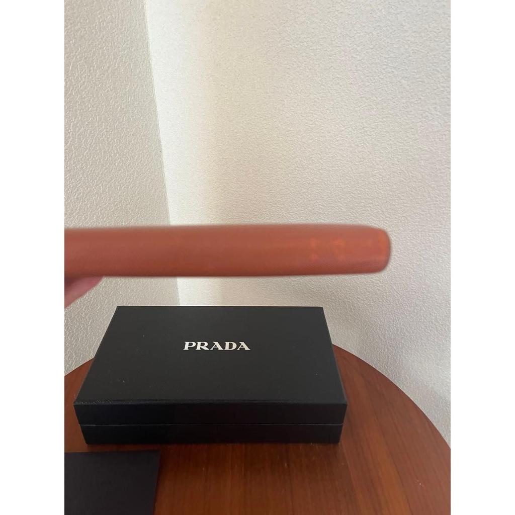 Used PRADA Prada Saffiano Round Zipper Long Wallet Orange