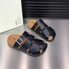 Outer slippers thick-soled muffin sandals summer 2025 new versatile woven retro big head bag head sandals women