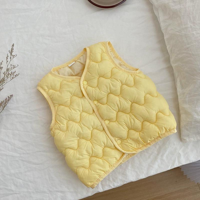 New Children Warm Cotton Vest Fashion Solid Boys Girls Baby Toddler Autumn Winter Waistcoats Casual Versatile Kids Clothing Tops