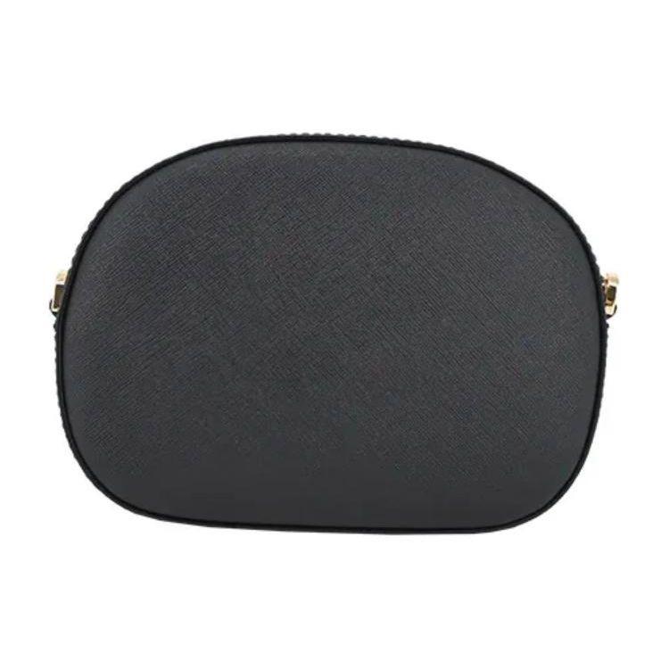 Michael Kors Jet Set Glam Round Logo Zipper Closure Leather Camera Bag Women Shoulder Bag Black 35S3G8GC1L-BLACK