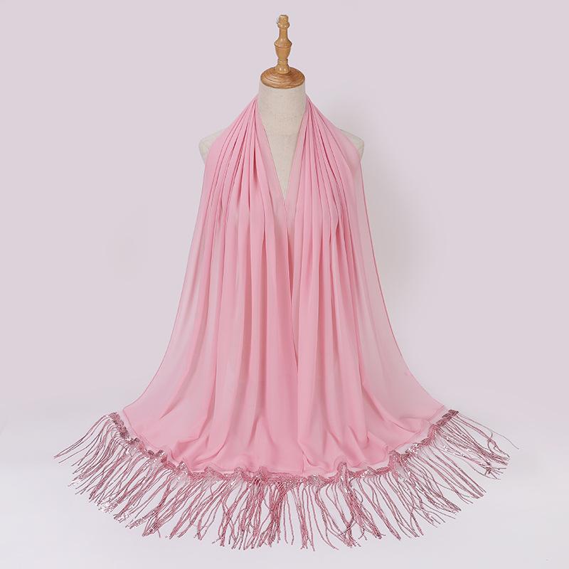 

Новий Шовковий Хіджаб З Бахромою та Паєтками Для Жінок Шарф Хіджаб Головний Убір Мусульманський Шаль Шарфи Жіночий Хіджаб Рамадан Тюрбани Для Жінок