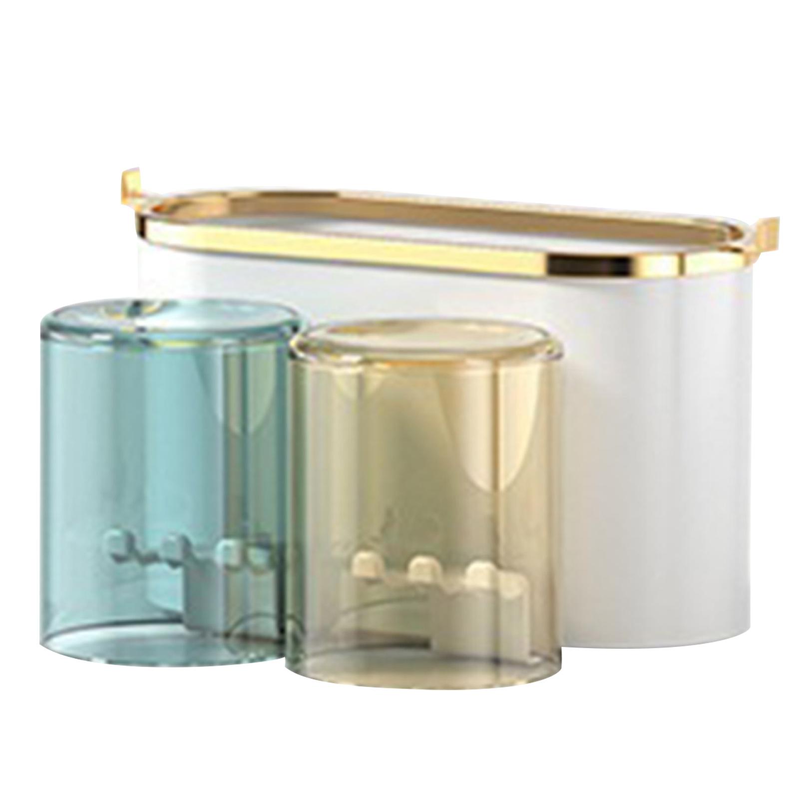 

Настенный ящик для хранения Органайзер для зубных щеток с выдавливателем зубной пасты Многофункциональный держатель для туалетных принадлежностей для ванной комнаты A