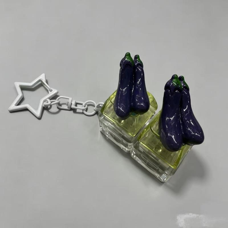 Fruit Keycap Stress Relief Clicker Keychain Mini Vegetable Pendant Keyboard Button Keyring Decompress Fingertip Keyring