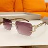New Frameless Small Square Sunglasses With Rhinestone Accents For Fashionable Street Style