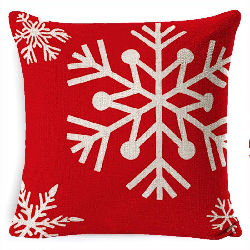 Federa Cuscino di Natale Fiocco di Neve Alce Albero di Natale Stampa Federa Cuscino Stile Nordico
