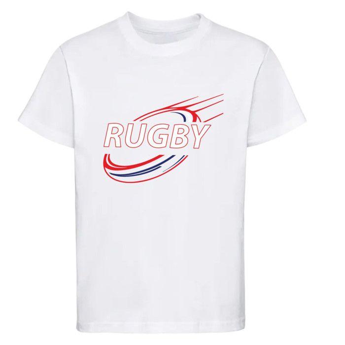 Ensemble Maillot & Short de Rugby Enfant – Polyester – 3 au 14 ans - - Blanc