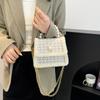 Fashionable Pu Leather Small Square Bag For Women Available In Cream And Khaki