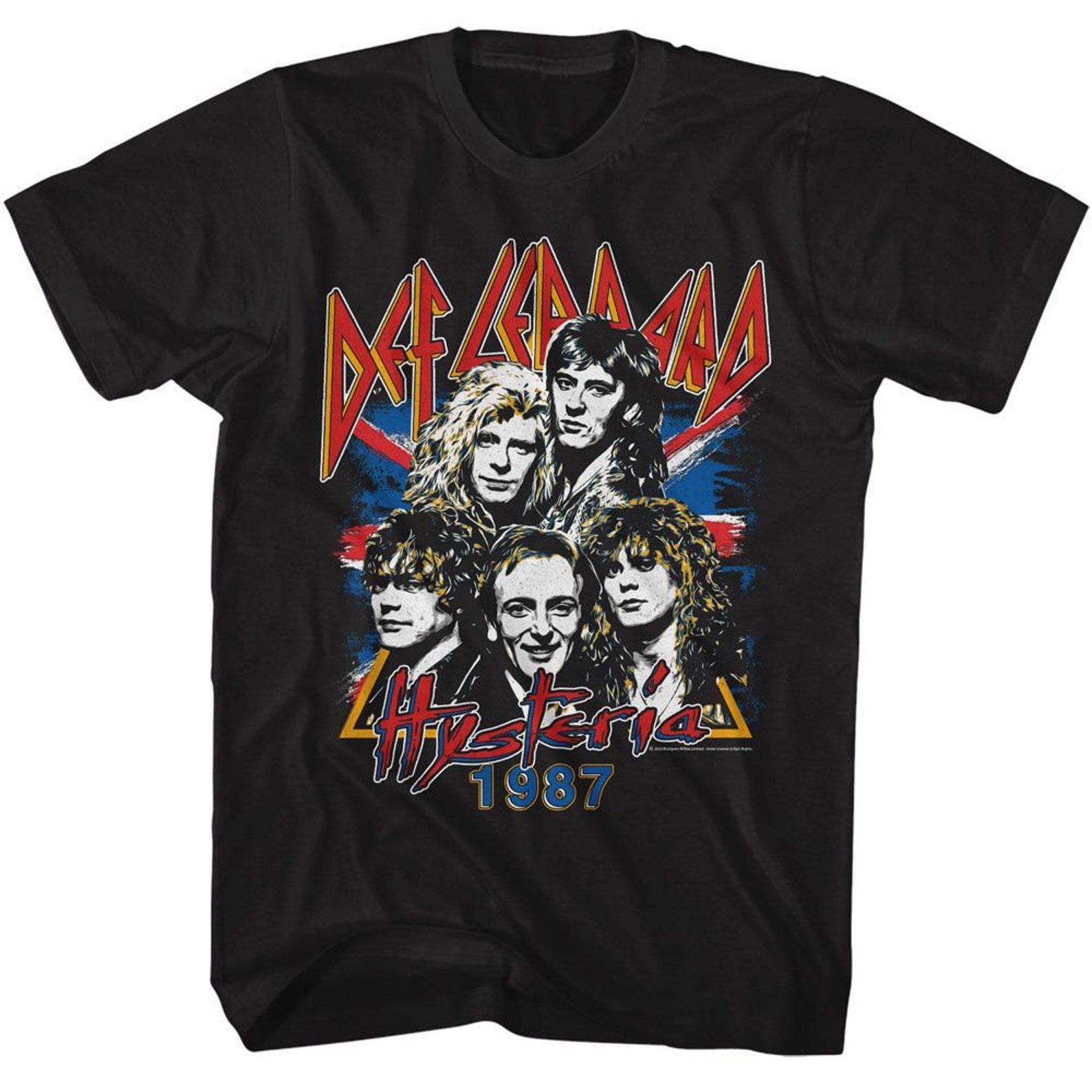 Def Leppard Hysteria 1987 Black T-Shirt 4XL