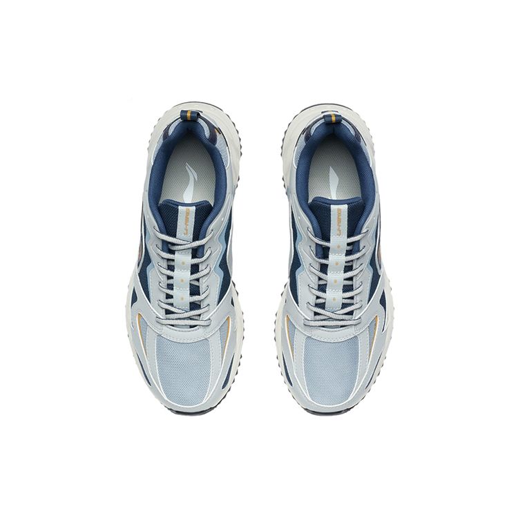 Li-Ning Retro Versatile Classic Casual Shock Absorbing Non-Slip Wear-Resistant Low-Top Running Shoes Men Sneaker Gray Green ARLQ001-8