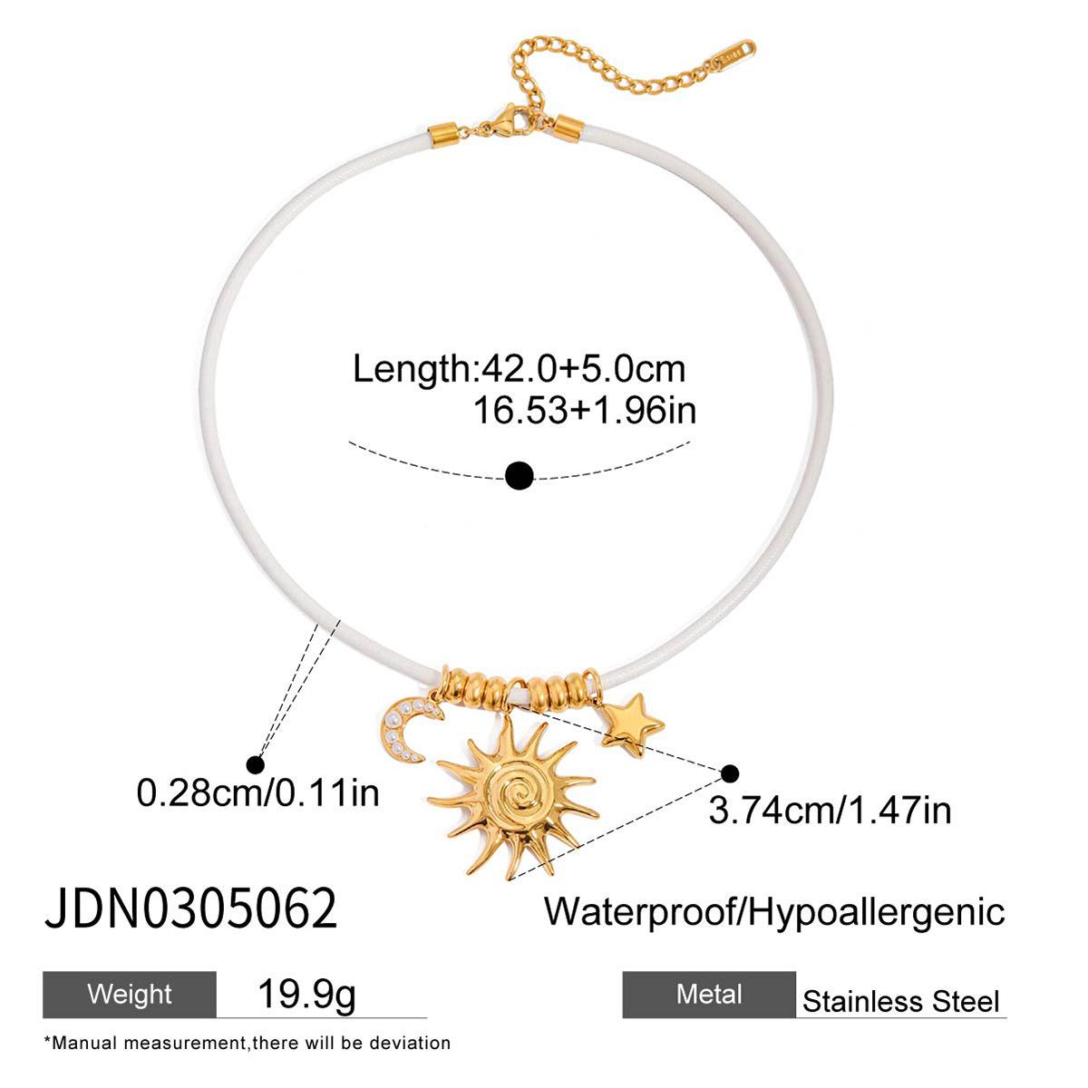 

Дизайн Праздничный Ветер 18К Золото Жемчуг Звезда Солнце Луна Подвеска Ожерелье Ювелирные Изделия