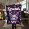 1PC Kuromi Print Flannel Blanket, High quality All Seasons, Home Decor, Warmth and Comfort, Perfect for Christmas Gifts