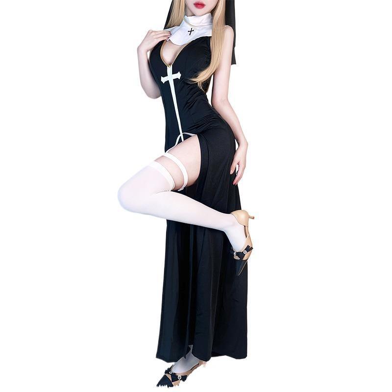 Halloween Adult Costume Sexy Nun Costume Mardi Gras Costume Cosplay