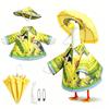 1 Set Porch Goose Outfit Waterproof Goose Raincoat Hat And Umbrella Summer Goose Floral Costume Fits 23 Inch Lawn Goose Statue Outdoor Decor Garden