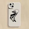 Line Fishing Man Pattern Silicone Phone Case For iPhone 17 16 Pro Max 15 14 13 Mini 12 11 17Air 16E X XR XS 8 7 Plus Soft Cover