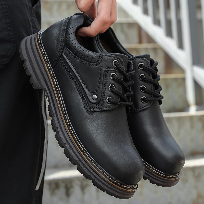 Vysoce kvalitní pánská oxfordská obuv Pravá kůže Pánská společenská obuv Ležérní obuv Venkovní protiskluzová obuv pro chůzi Tenisky