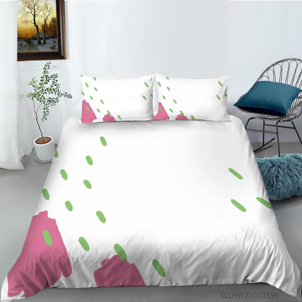 Simple Wind Quilt Cover Pillowcase Two Or Three-Piece Set Painted Series Digital Printing Polyester