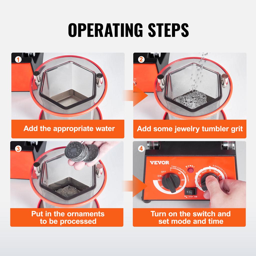 SucceBuy 3kg 5kg Rotary Tumbler Surface Polisher Jewelry Drum Polishing Machine Gem DIY Mini-Tumbler Finishing Tools