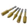5PCS Woodworking Rotary File 6.35mm Hex Handle High-Speed Steel Special-Shaped File Wood Carving Jade Electric Polishing Head