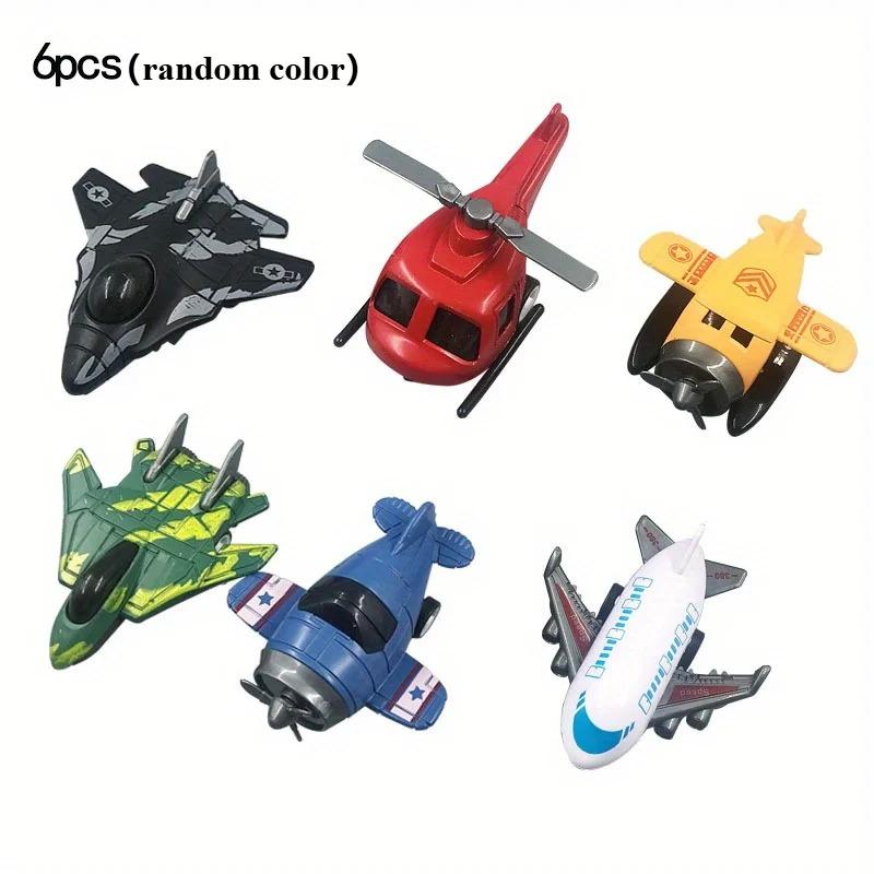 

6pcs Mini Pull Back Airplanes Vehicle Playset Toy Boy Toddler Plane Set Helicopters Stealth Bombers Fighter Jets Aircraft Planes