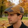 Newsboy Cap Retro Style Adjustable Fit Beret Hat Splicing Design Soft Breathable Sun Protection Hat Daily Wear