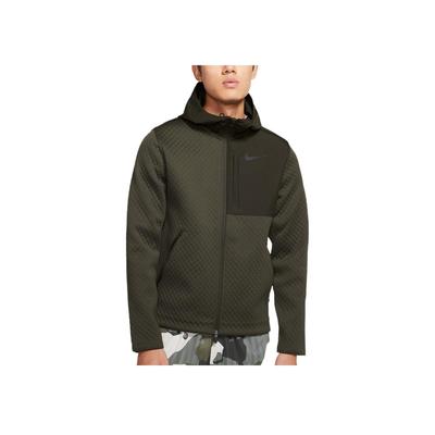 Spliced Design Logo Print Hooded Jacket Men Outerwear Dark-Green BV3999-355