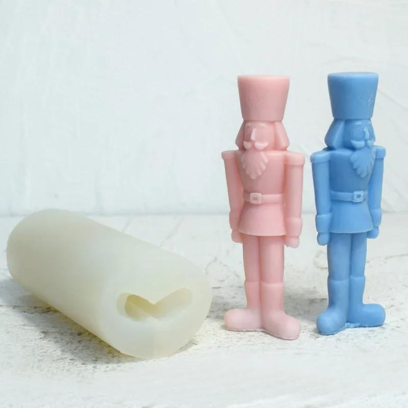 2026New 3D Nutcracker Silicone Candle Mold for DIY Dinner Soy Wax Christmas Scented Ornaments Christmas Decorative Kitchen Craft