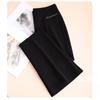 Elastic Waist Flared Pants for Women New High Waist Slimming Slit Micro Flare Pants for Spring and Autumn Black