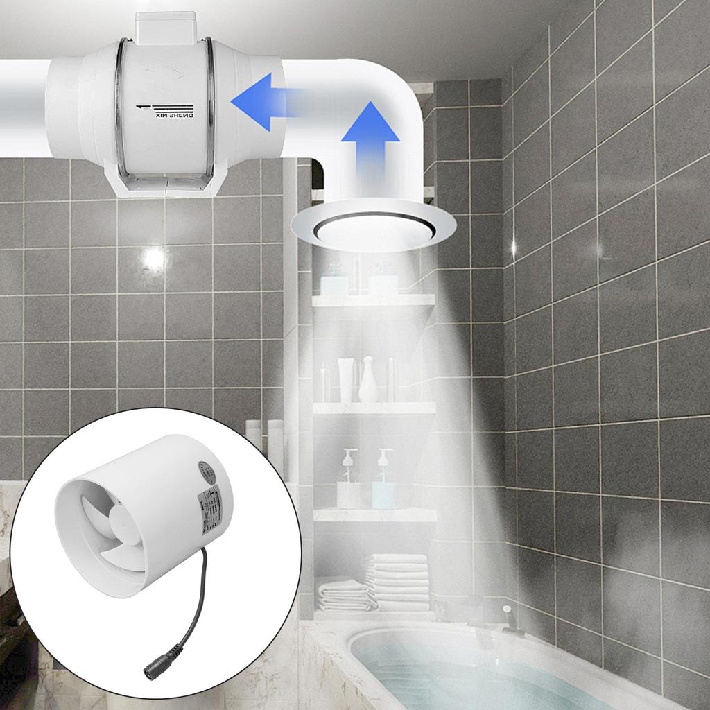 4-Zoll Inline-Booster-Abluftventilator 12V Lüftungsgebläse Kanalventilator mit geringem Geräuschpegel für Grow-Zelt Keller Badezimmer