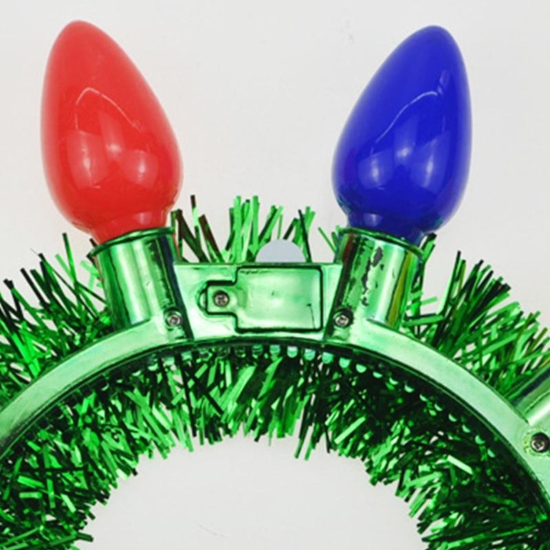 Weihnachts-LED-Haarreif mit Glühbirnen- und Lametta-Form für Erwachsene Styling Haar Zubehör