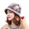 Flower Bucket Hat for Adult Outdoor Sports Wide Brim Autumn Knit Fisherman Hat