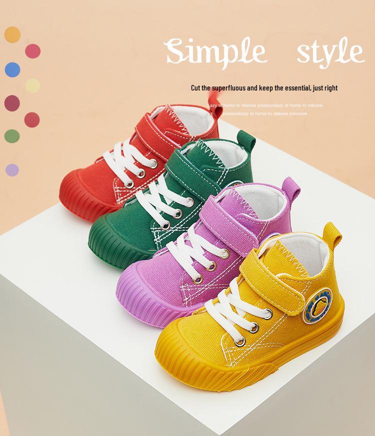 High-Top Canvas-Schuhe für Kinder Frühjahr/Herbst 2026 - Weichsohlige Kleinkind-Sneaker für Jungen & Mädchen